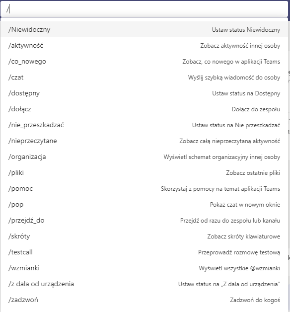 Teams-Befehle