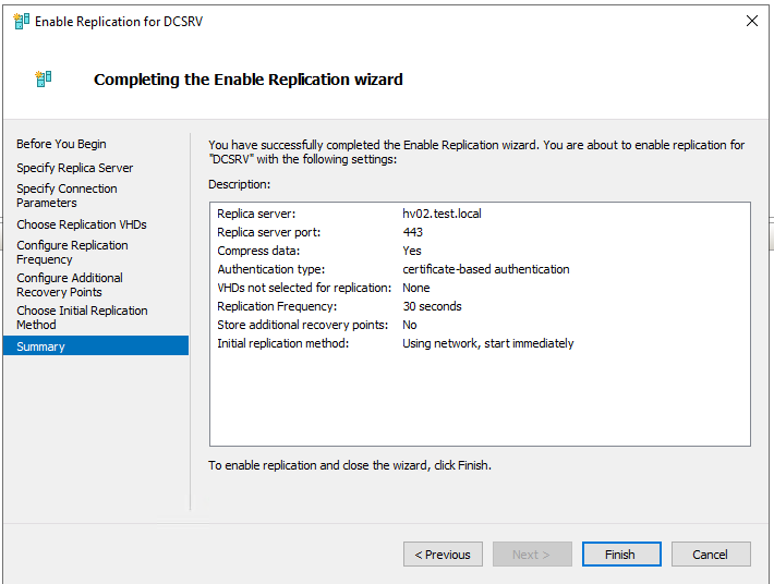 Hyper-V – Replikationskonfiguration für Windows Server 2019